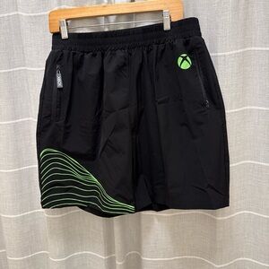 Xbox Black Athletic Shorts with Green Accent